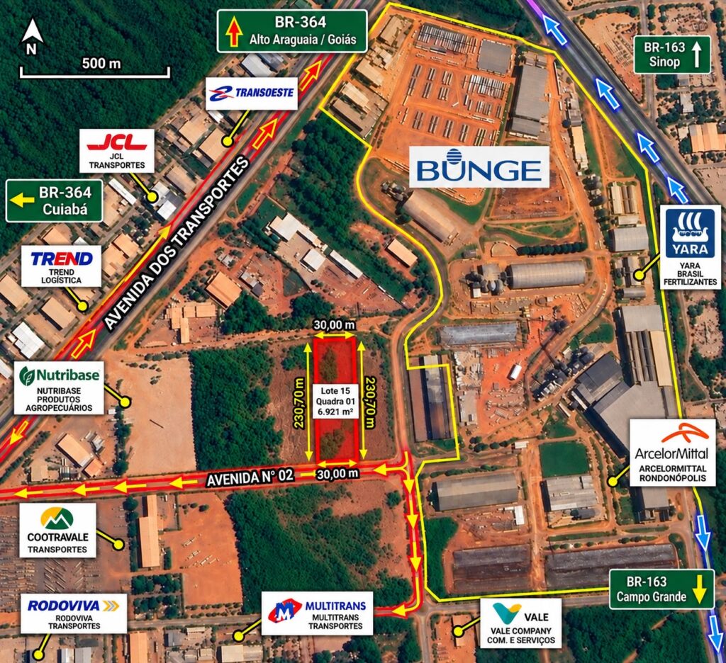 Área Industrial à Venda com 6.921 m² no Parque Industrial Vetorasso em Rondonópolis